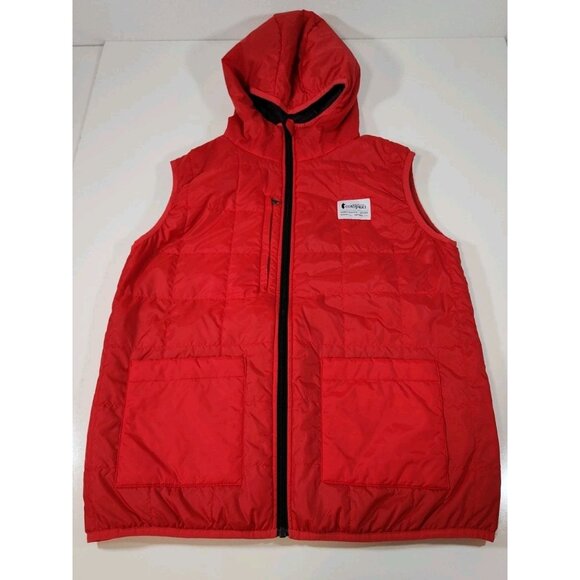 Cotopaxi Teca Calido Hooded Vest Womens L Full Zip Reversible Packable RedHotSun - Picture 7 of 12